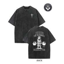 1 pieza Camiseta de manga corta de cuello redondo oversize unisex desgastada y lavada, 100% algodón pesado de 220g, diseñada por artistas Y2K estilo americano vintage, estampado gráfico de nombres de ciudades, ideal para uso diario, conciertos y festivales - Negro - Ver 6