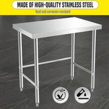 Heavy Duty Stainless Steel Kitchen Prep Table   Capacity Industrial Workbench For Commercial Kitchens, - Silver - View 3
