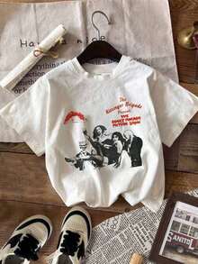 Diseñado para Cómodo Elegante Moderno Las mujeres Rocky Horror Imagen Espectáculo Horror Película Retro América Popular Estilo europeo y americano Camiseta Hombres/Mujeres Ropa de verano Tops Manga corta Sin tierra Transpirabilidad Popular Elegante Imprimir Camisa Moda elaborada de premium suave transpirable tela diseñado para todo el día comodidad y versátil diario ropa, vestimenta perfecto para casual salidas - Blanco - Ver 1