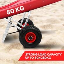 Kayak Trolley Faltbarer Bootsanhänger für Surfbretter Professionelle Erweiterungen SUP Kanu Trolley Angelkajaks Kajak für Alle Bootsbaue Faltbares Boot Kanu Pneumatikreifen Bootsanhänger Trolley Aluminium Scupper Stütze SUP Spanngurt 80Kg - A - Übersicht 3