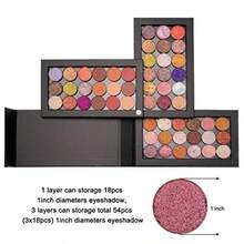 Allwon- Paleta magnética giratoria de 3 capas, caja de almacenamiento de paleta de maquillaje vacía 3 en 1 para sombra de ojos, lápiz labial y rubor - Negro - Ver 5