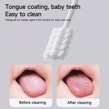 30-90PCS Baby Tongue Cleaner Disposable Newborn Toothbrush For 0-36 Month Clean Mouth Tongue Washing Artifact Gauze Cotton Swab - 60Pcs - 查看 9