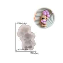 DIY Clay Mold 1pc Bear Holding Balloon Figurine Mold, Suitable For Resin, Plaster, Candle, Aromatherapy Products, Home Wedding Decor, Tabletop Display, Silicone Mold - Balloon Bear Mold - View 2