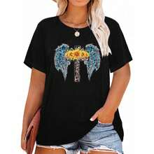 Dam-T-shirts - Svart - Visa 8