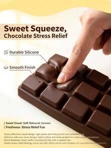 1个巨型巧克力棒慢回弹减压玩具 - 超柔软慢回弹减压玩具，逼真巧克力块造型，挤压玩具，缓解焦虑，趣味新奇礼物 - 均碼 - 查看 6