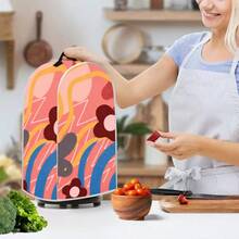 1 Cubierta antipolvo para procesador de alimentos y exprimidor doméstico, con patrón de flor de girasol, cubierta protectora para electrodomésticos pequeños, cubierta antipolvo universal para procesador de alimentos, lavable a máquina, adecuada para utensilios de cocina de mujeres - Cobertura completa - Ver 4