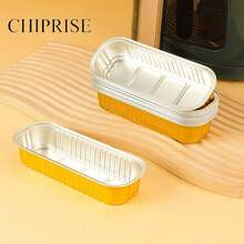 Bộ hộp nướng bánh màu vàng kim, khuôn nướng mini có nắp và thìa, 150 hộp nhôm dày màu hồng, khuôn nướng bánh mì nướng, khay nướng nhôm dùng một lần, bộ đồ ăn tiệc có nắp và thìa nĩa. - Nhiều màu - Xem 3