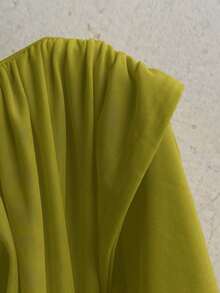 Vestido mini casual de vacaciones para mujer con escote en V profundo, cuello halter con lazo, y drapeado.Adecuado para la playa, cruceros y festivales de música en verano - Verde - Ver 9