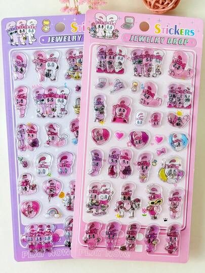 Bộ sưu tập sticker hình thỏ hoạt hình mới năm 2026, được các bé gái yêu thích, sticker trang trí tự làm cho trẻ em, sticker trang trí văn phòng và trường học, sticker sổ tay, sticker sổ kế toán, sticker hành lý, sticker trang trí đàn guitar, sticker laser, quà tặng cho bạn bè và gia đình, quà Giáng sinh, đồ trang trí Giáng sinh.