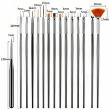 LANDOT 31件套美甲工具套装，包含美甲笔、点钻笔、除尘刷、长条笔、绘图笔，适用于美甲设计 - 軍綠色 - 查看 2