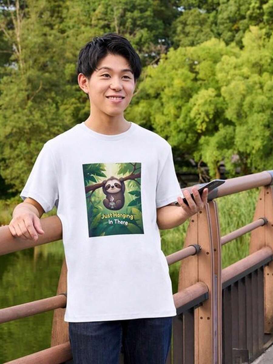 Drtida Quote, Just H1H1anging In There, C1Asual Other, Relaxation Gift, Other Lover, Comfy T1EE, Chill Other UniS1ex T1EE, Graphic T1EE, Novelty Gift. - 白色 - 查看 1