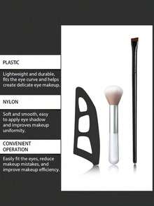 3pcs Eye Makeup Tool Set - 2 Professional Eyeshadow Brushes, Eyeshadow Applicator, Eyeshadow Stamp Template, Quick Makeup Template, Eyeshadow Mold, Eye Makeup Tools, Suitable For Beginners As Eye Makeup Assistant, Easily Create Professional Makeup, Convenient Makeup Anytime, Anywhere - Multicolor - View 10