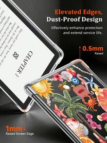 1pc Summer Ocean Element Pattern Transparent Shockproof Soft Silicone Protective Case For Kindle 11th Gen 2022/Kindle Paperwhite 12th Gen 2024/Kindle Colorsoft Signature Edition, Clara Colour/Bw/2E - Multicolor - View 7