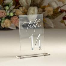 Wedding Table Number Signs Transparent Mirror Gold Acrylic Signs - 3D Gold Wedding Table Signs - Wedding Table Decor, Gold Table Numbers, Modern Wedding Table Decor Wedding Table Decor Wedding Stationery Black Wedding Reception Decor Summer Birthday Gift Beach Back To School School Supplies Room Decor - Multicolor - View 10