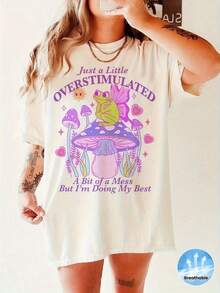 Camiseta unisex de concientización sobre neurodiversidad, TDAH y autismo - Adecuada para personas con espectro autista, ropa de educación especial, camiseta vintage de manga corta y cuello redondo, diseño de impresión digital, ayuda a aliviar la sobreestimulación y la fatiga en personas con autismo. - Blanco - Ver 1