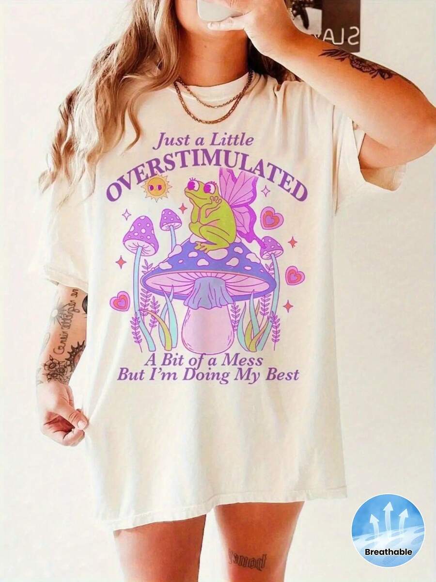 Camiseta unisex de concientización sobre neurodiversidad, TDAH y autismo - Adecuada para personas con espectro autista, ropa de educación especial, camiseta vintage de manga corta y cuello redondo, diseño de impresión digital, ayuda a aliviar la sobreestimulación y la fatiga en personas con autismo. - Blanco - Ver 1