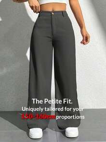 Pantalones casuales simples de unicolor para mujer para usar todos los días - Gris Oscuro - Ver 8