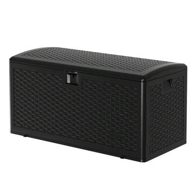 Gran capacidad de 73 galones - Baúl de almacenamiento exterior impermeable y resistente a rayos UV - Organizador multifuncional con cierre  para cojines, Ideal para patio y jardín