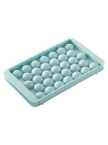 1pc 33-Cavity Blue Round Ice Cube Tray With Lid, Ice Ball Maker For Home Refrigerator, Suitable For Household & Office Use - Blue - View 8