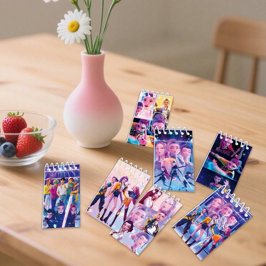 10 cuốn sổ tay mini lò xo hình thần tượng K-Pop hoạt hình, 10 cuốn sổ tay bỏ túi lò xo, sổ tay nhỏ theo chủ đề phù hợp cho trẻ em, thanh thiếu niên và người hâm mộ K-Pop (Mẫu ngẫu nhiên) - Nhiều màu - Xem 1