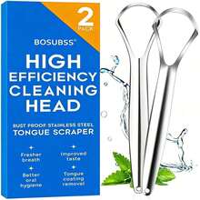 Tongue Coating Cleaner, Stainless Steel Tongue Scraper, Oral Cleaning Tool 1/2pcs - Multicolor - View 1