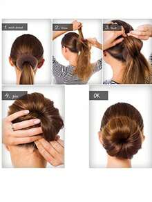4 piezas Molde para hacer moños de rosquilla, accesorios para el cabello para mujeres, suaves y flexibles, adecuados para uso diario, set multicolor, ideal para viajes y regalos de cumpleaños - Multicolor - Ver 6