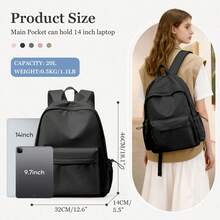 Mochila casual con múltiples bolsillos para hombres y mujeres, mochila ligera y resistente al agua para uso diario, disponible en varios colores, correas de hombro transpirables y aliviadores de presión, con bolsillos ocultos antirrobo, mochila para portátil de gran capacidad adecuada para la escuela, el trabajo, los viajes y el uso diario, apta para estudiantes, trabajadores de oficina y actividades al aire libre - Multicolor - Ver 3