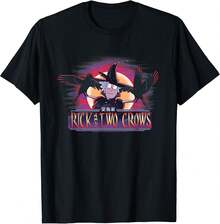 Unisex T-Shirt Made Of Pure Cotton, Rick And Two Crows T-Shirt, Summer T-Shirt, Blouse, Basic Top, Creative Design, Outdoor Game, Cool Style, Fun Design, Ideal For Outdoor Games. - Black - View 1