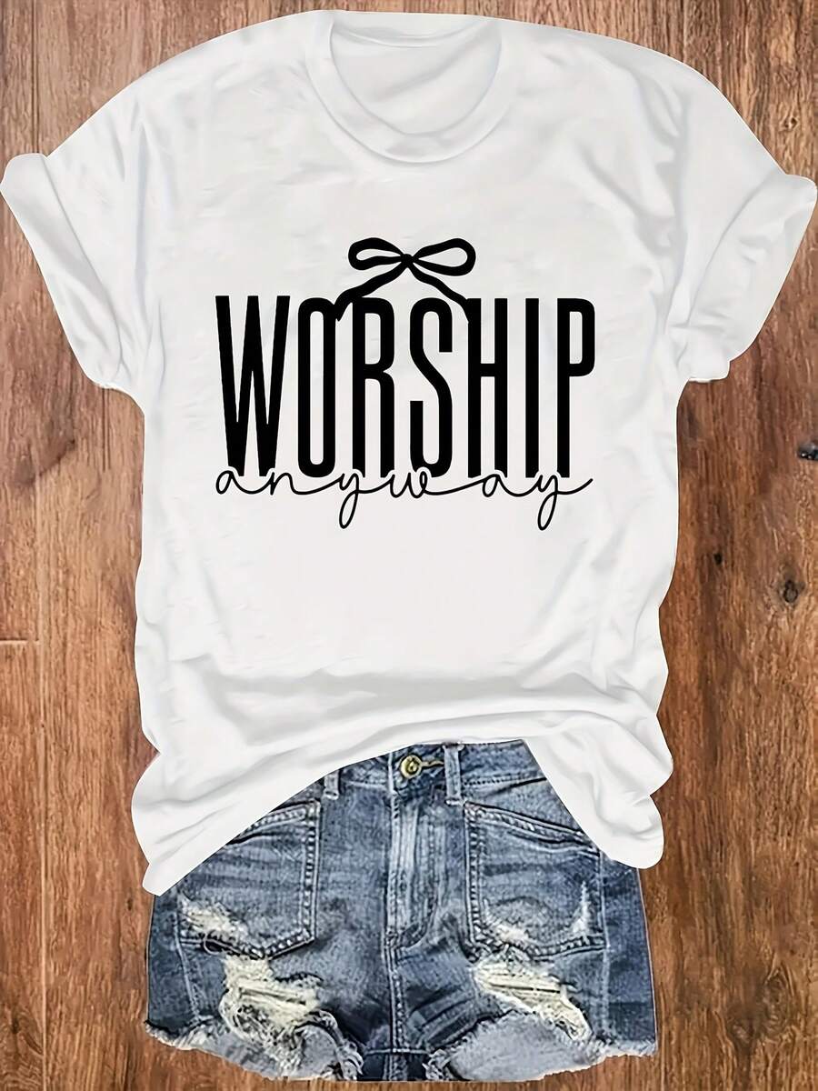 Limited Edition Women's Lightweight And Breathable Cotton Crew Neck Sweater, Casual And Comfortable, Perfect For Worship. Lightweight Cotton. - 杏色 - 查看 1