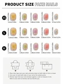 10pcs Handmade,Nail,Press On Nails,Valentine's Day,Gift,Spring And Summer Nails,Medium Long Nails, Pointed Nails,Summer Nail Design,Nails Press On,Press On Nails Short,Fake Nails,Short Nails,Press On Nails Acrylic,Handmade Press On Nails,Detachable And Reusable ﻿ - Multicolor - View 9