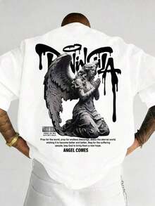 Casual hombre camiseta de manga corta hombre todos los días versátil jersey camiseta cuello redondo hombre top - Blanco - Ver 6