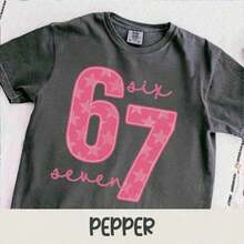 1 T-Shirt 6 7, Funny Number Meme T-Shirt, Viral Phrase T-Shirt, Funny Number T-Shirts For Generation Z, Gifts For Generation Z, 6 7210g 100% Cotton, Designs Are Printed. Unisex. - 黑色 - 查看 12