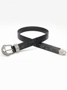 1 chiếc thắt lưng khóa họa tiết hoa retro unisex, màu đồng thời trang. - Khóa bằng đồng - Xem 7