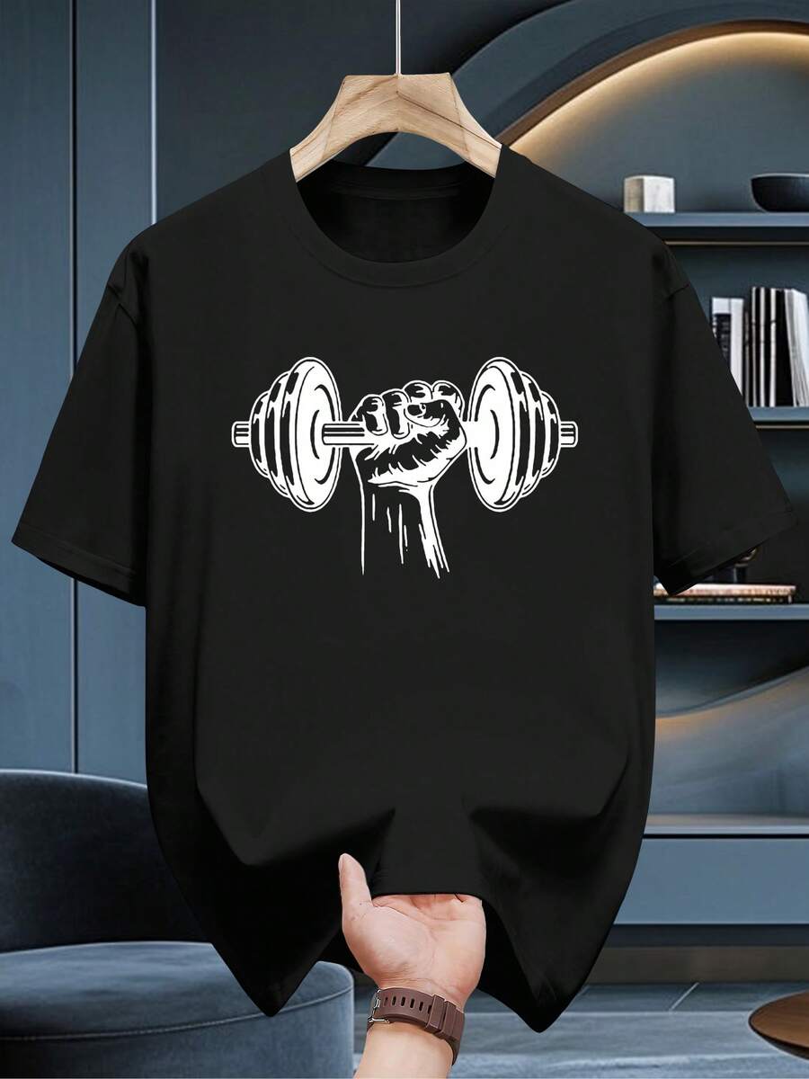 Camiseta de algodón 100% de 200 g/m² - Cuello redondo informal, manga corta, esencial para el verano, adecuada para climas cálidos - Ropa casual transpirable y estilo casual versátil ('Prenda básica del armario') - Negro - Ver 1