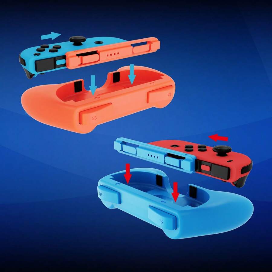 2 piezas Asa de agarre mejorada para Nintendo Switch 2 (2025), Switch, Switch OLED, diseño antideslizante y a prueba de sudor para una experiencia táctil mejorada, que simula una operación real - Universal para modelos Switch1/2/OLED - Ver 1