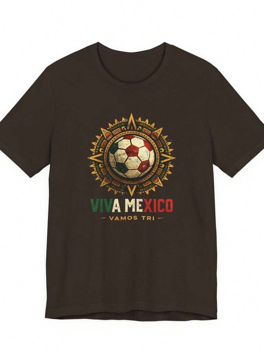Camiseta de manga corta unisex Viva México - Negro - Ver 1