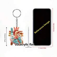 1 pezzo Portachiavi piatto in acrilico 2D | Accessorio di moda elegante e compatto | Perfetto regalo creativo per decorare borse, portachiavi, interni auto | Idea regalo per compleanni, Natale, feste per amici e famiglia - portachiavi - Visualizzare 7