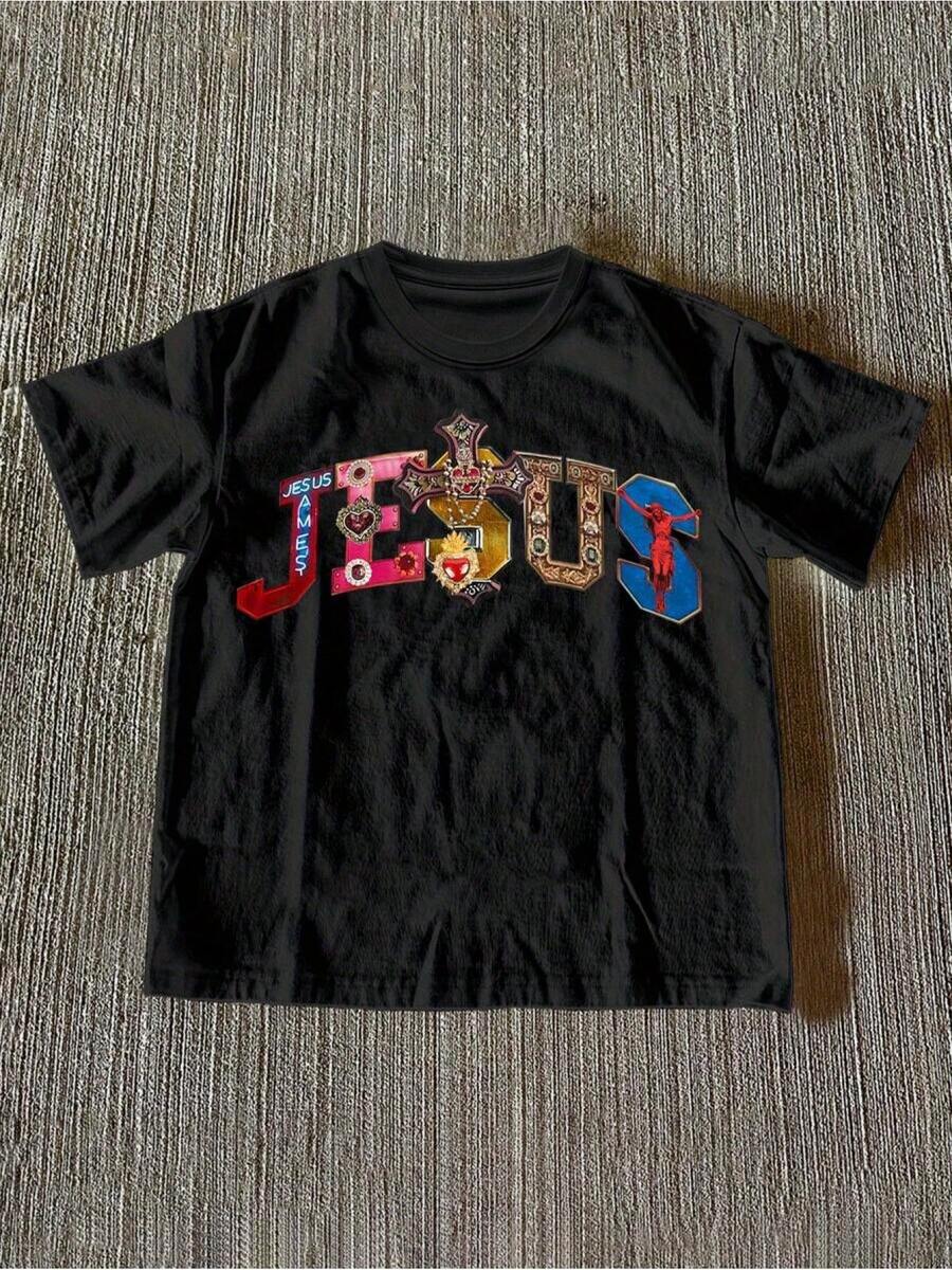 Graphic T-Shirt With A Cross For Men - 白色 - 查看 1