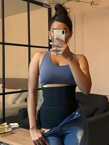 Plus Size Black Waist Trainer Belt, Multi-Size Waist Cincher, Waist Trimmer Sauna Belt For Abdominal Wrap - Multicolor - View 1