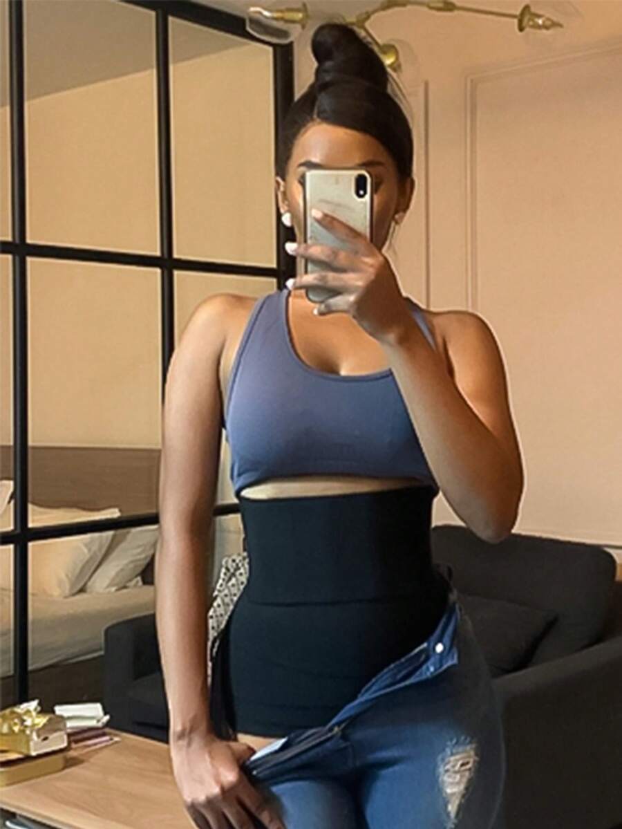 Plus Size Black Waist Trainer Belt, Multi-Size Waist Cincher, Waist Trimmer Sauna Belt For Abdominal Wrap - Multicolor - View 1