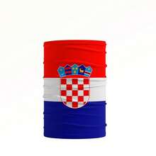 Fan Gear: Multifunctional Elastic Cycling Face Mask With Sun Protection, Milk Silk, And Magic Headscarf - Croatia (24*48cm) - View 1