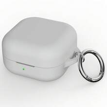 适用于三星 Galaxy Buds 4/4 Pro 的 2 毫米厚硅胶保护套，防震设计，简约纯色，带登山扣 - 彩色 - 查看 19