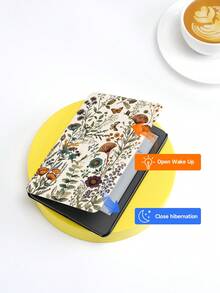 极简植物叶子印花保护套，适用于 Kindle NK 11/Kindle 儿童版/Kindle Paperwhite 5、Kindle 2024，轻巧便捷，具备自动唤醒/睡眠功能，完美贴合保护您的阅读设备，是送给孩子/家人的理想礼物。 - 彩色 - 查看 3