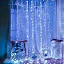 LED Curtain String Lights For Wedding Party Backdrop Decor, 8 Lighting Modes, Battery Powered, Suitable For Bedroom, Garden, Stage, Proposal, Birthday, Christmas, Halloween And Other Festive Lighting Decoration - AA Battery Box Curtain Light - View 23
