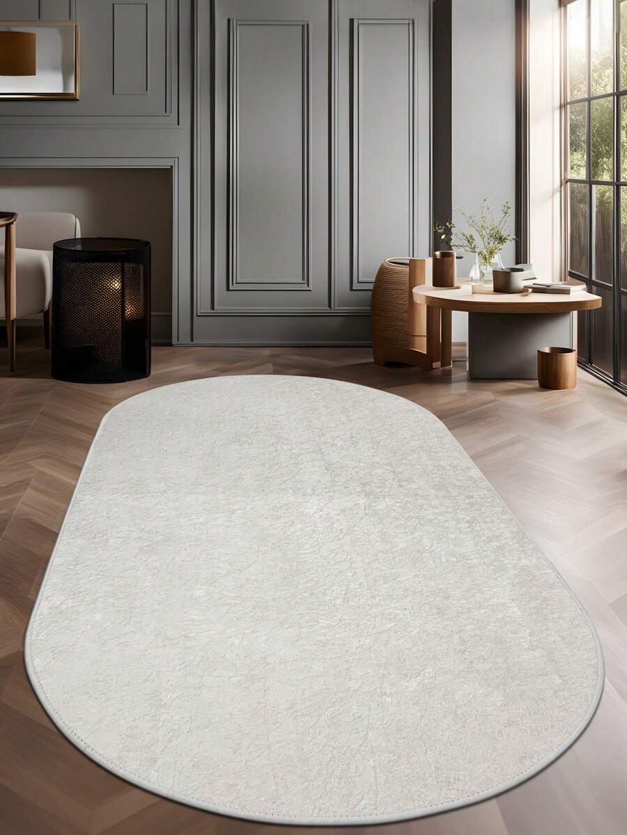 Modern Ivory Area Rug For Living Room | Soft Minimalist Contemporary Carpet Made In Turkey - White - View 1