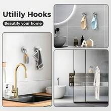 2026 Upgraded Suction Cup Hooks For Shower, Heavy Duty Vacuum Lock No Drill Stainless Steel Hooks, Rustproof Silver Bathroom Towel Hooks For Glass Door Tile & Windows, 2 Pack - A - View 5