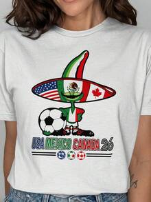 Camiseta de Fútbol 2026 para EE. UU., México y Canadá, Camiseta de Aficionado de la Copa Mundial, Naciones Anfitrionas Unidas - Negro - Ver 1