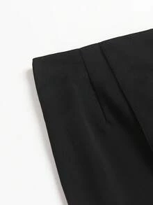 Quần dài ống đứng thoải mái cỡ lớn EARO, chất liệu vải không co giãn, thời trang, thanh lịch, đa năng, dáng rộng, tôn dáng, màu đen. - màu đen - Xem 4