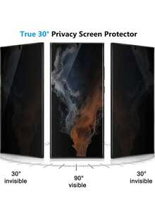 2 قطعة واقي شاشة الخصوصية ل- Galaxy S23 S22 Ultra/ Note 14 13 Pro+ 4G 5G/Honor [ البصمة] [فيلم TPU مرن مضاد للتجسس] [تركيب سهل بدون فقاعات] [مضاد للتجسس] [زجاج غير مقسى] - الأسود - مشاهدة 7