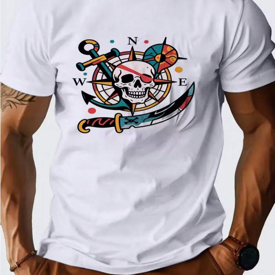 Printed T-Shirt For Men And Women - White - View 1